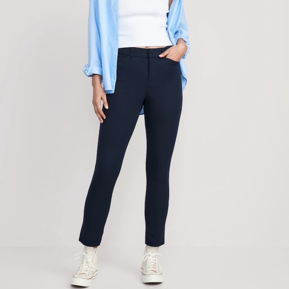 Old Navy High Rise Pixie Pants (Black or Navy Blue)